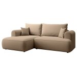 Canapé d'angle gauche, en velours easy - clean, beige Canapé d'angle gauche, en velours easy - clean, beige