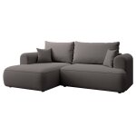 Canap d'angle gauche, en velours easy - clean, gris fonc