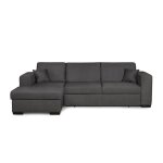 Canapé d'angle gauche xl convertible avec coffre en tissu - gris foncé Canapé d'angle gauche xl convertible avec coffre en tissu - gris foncé