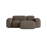 Canapé d'angle modulable 2 places tissu marron Canapé d'angle modulable 2 places tissu marron