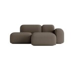 Canapé d'angle modulable 2 places tissu marron Canapé d'angle modulable 2 places tissu marron