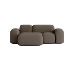 Canapé d'angle modulable 2 places tissu marron Canapé d'angle modulable 2 places tissu marron