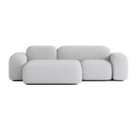 Canap� d'angle modulable 3 places tissu gris clair