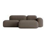 Canapé d'angle modulable 3 places tissu marron Canapé d'angle modulable 3 places tissu marron