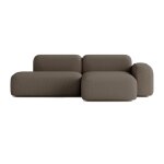 Canapé d'angle modulable 3 places tissu marron Canapé d'angle modulable 3 places tissu marron