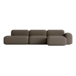Canapé d'angle modulable 5 places en tissu marron Canapé d'angle modulable 5 places en tissu marron