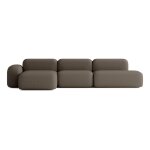 Canapé d'angle modulable 5 places en tissu marron Canapé d'angle modulable 5 places en tissu marron