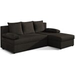 Canapé d'angle réversible 3 places convertible en tissu - marron Canapé d'angle réversible 3 places convertible en tissu - marron