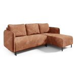 Canap d'angle rversible convertible 3 places bois de pin orange
