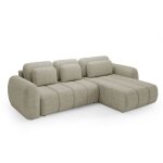 Canap d'angle rversible convertible 3 places bois de pin taupe