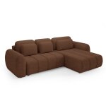 Canap d'angle rversible convertible 3 places bois de pin terracotta