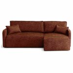 Canap� d'angle r�versible convertible 4 places en tissu mouchet�