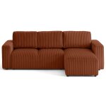 Canap� d'angle r�versible convertible 4 places en velours grosses