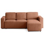 Canap d'angle rversible convertible 4 places en velours textur