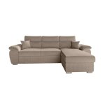 Canap� d'angle reversible convertible en velours c�tel� - taupe