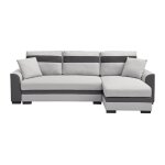 Canapé d'angle simili cuir 4 places gris clair Canapé d'angle simili cuir 4 places gris clair
