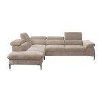 Canap d'angle velours 5 places beige
