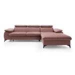 Canap� d'angle velours 5 places rose