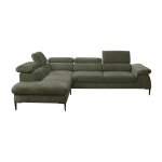 Canap d'angle velours 5 places vert