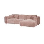 Canap d'angle en velours rose l280