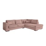 Canap� d'angle xxl 6 places en velours c�tel� - angle droit - rose