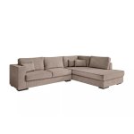 Canapé d'angle xxl 6 places en velours côtelé - angle droit - taupe Canapé d'angle xxl 6 places en velours côtelé - angle droit - taupe