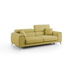 Canap avec assises coulissantes en tissu 215 cm jaune