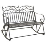 Canap  bascule en fer forg marron 116x45x91h cm