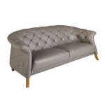Canapé chester 2 places cuir gris Canapé chester 2 places cuir gris