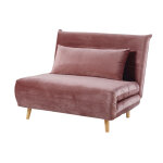 Canap clic - clac 1 place en velours vieux rose
