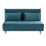 Canap clic - clac 2 places en velours bleu ptrole