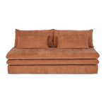 Canap convertible 2 / 3 places en tissu recycl rouge brique