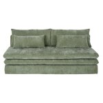 Canap convertible 2 / 3 places en tissu recycl vert kaki