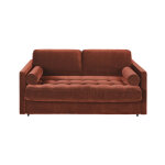 Canapé convertible 2 / 3 places en velours terracotta, matelas 18 cm Canapé convertible 2 / 3 places en velours terracotta, matelas 18 cm