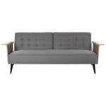 Canap convertible 2 places gris anthracite h87