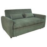 Canap� convertible 2 places en velours c�tel� vert