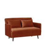 Canapé convertible 2 places en velours l120cm - rouille Canapé convertible 2 places en velours l120cm - rouille