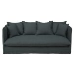 Canap� convertible 3 / 4 places en lin lav� gris anthracite