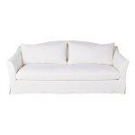 Canap� convertible 3 / 4 places en lin sup�rieur blanc, matelas 10 cm
