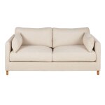 Canapé convertible 3 / 4 places en textile tramé beige, matelas 14 cm Canapé convertible 3 / 4 places en textile tramé beige, matelas 14 cm