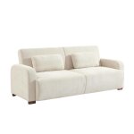 Canap convertible 3 places tissu blanc cass