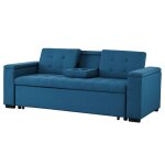 Canapé convertible 3 places en tissu bleu pétrole Canapé convertible 3 places en tissu bleu pétrole