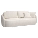 Canapé convertible 3 places en tissu chenille crème Canapé convertible 3 places en tissu chenille crème