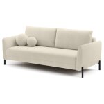 Canap convertible 3 places en tissu chenille crme impermable