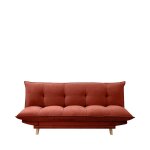 Canap� convertible 3 places en tissu chenille - rouille