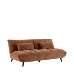 Canap� convertible 3 places en tissu chenille - rouille