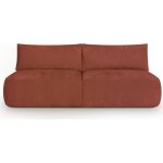 Canap� convertible 3 places en tissu chenille terracotta