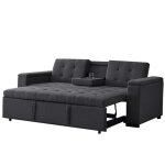 Canapé convertible 3 places en tissu gris foncé Canapé convertible 3 places en tissu gris foncé