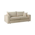 Canap convertible 3 places en velours ctel beige