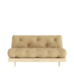 Canap� convertible en bois et tissu 2 places - bl�